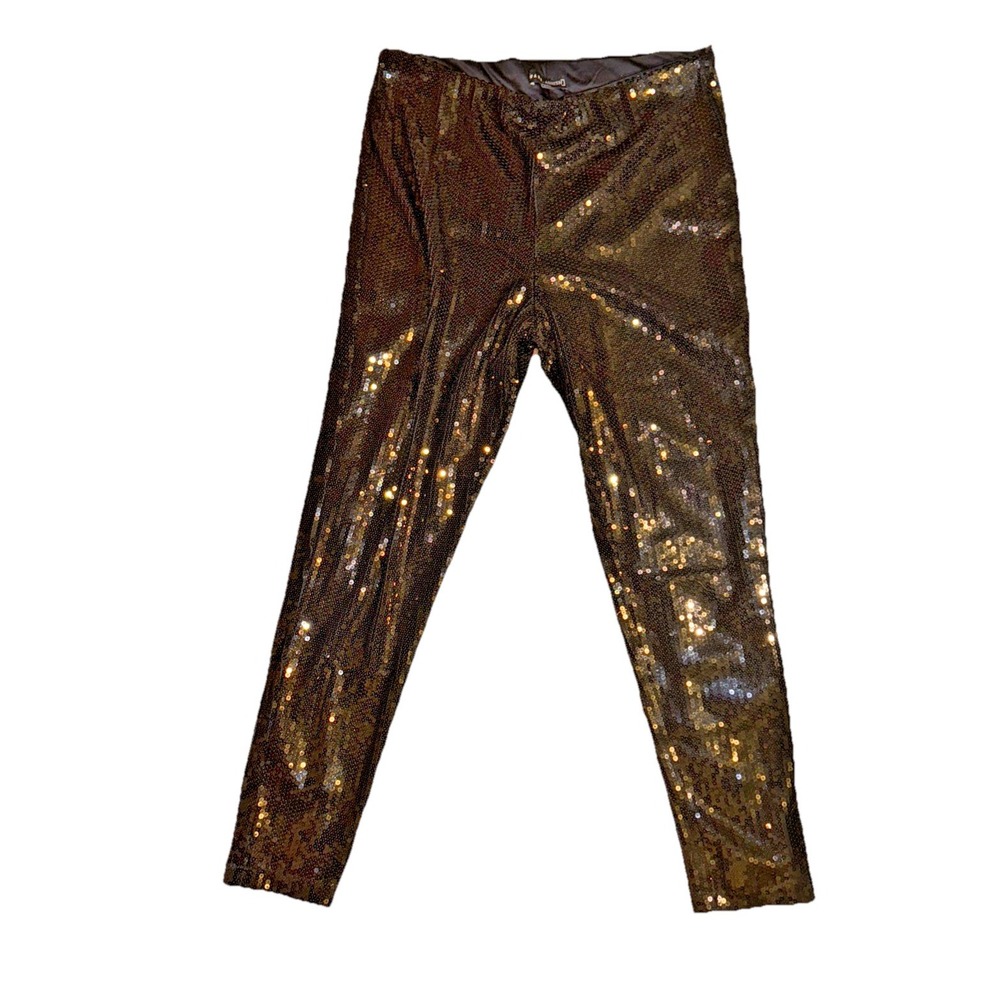Ashish Pants Womens 8 Black Sequin Leggings Topshop Collaboration High Rise Slim